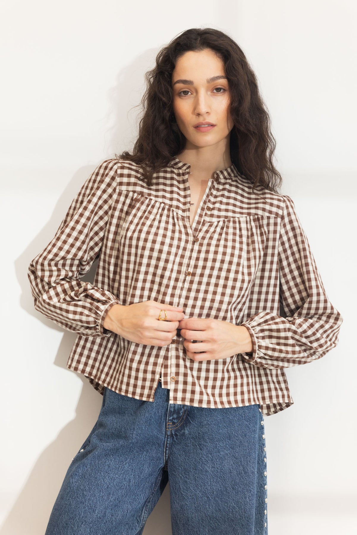 Bellier Blouse - Brown Check