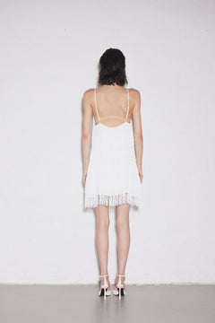 Fringe Dress - White