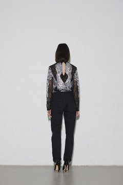 Backstage Top -  Black/Silver