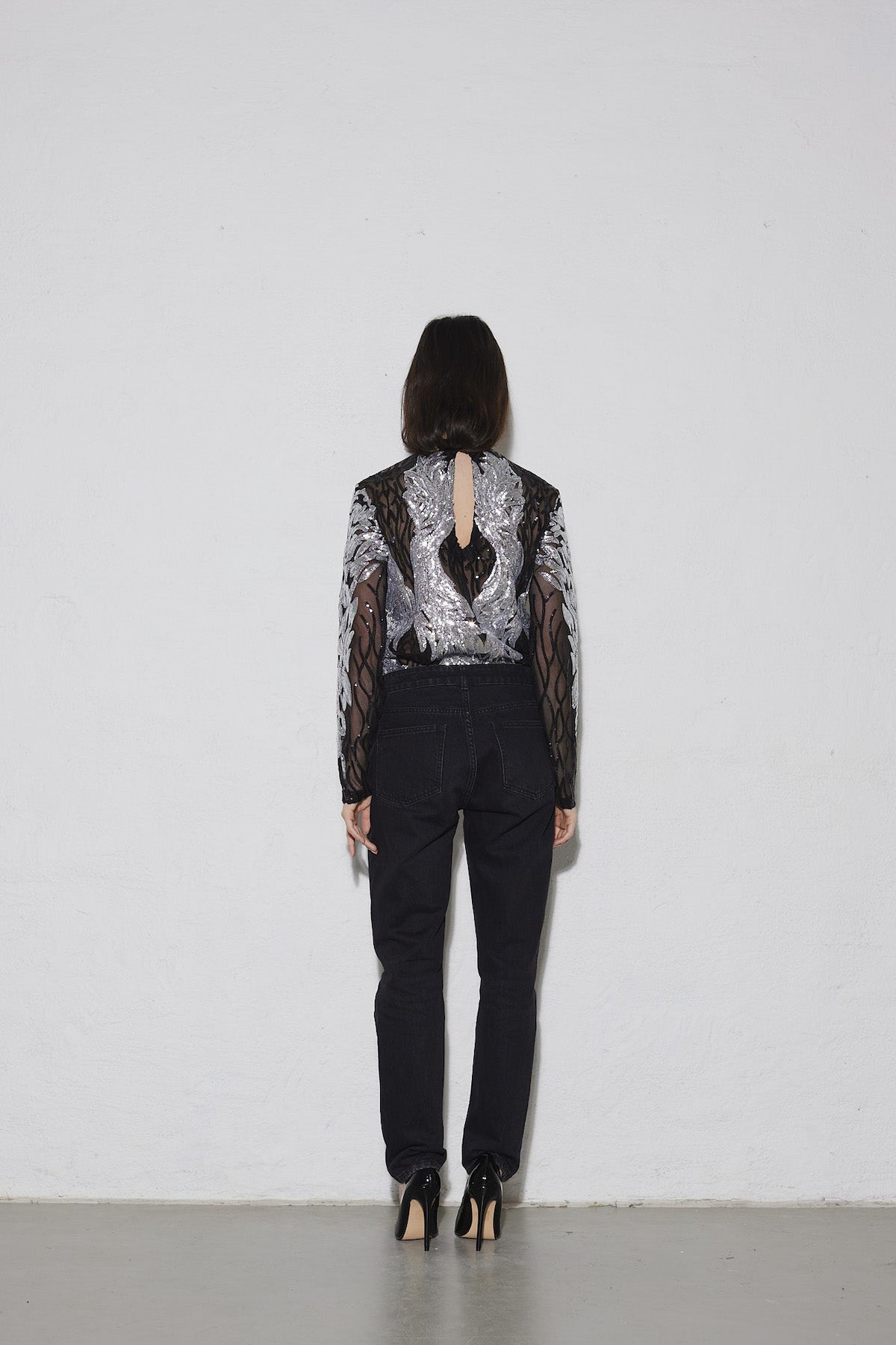 Backstage Top -  Black/Silver