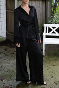 Lola Satin Shirt - Black