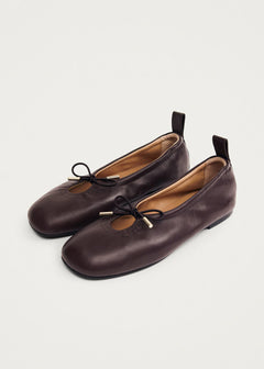 Rosalind Leather Ballet Flats - Brown