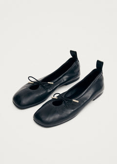 Rosalind Leather Ballet Flats - Black