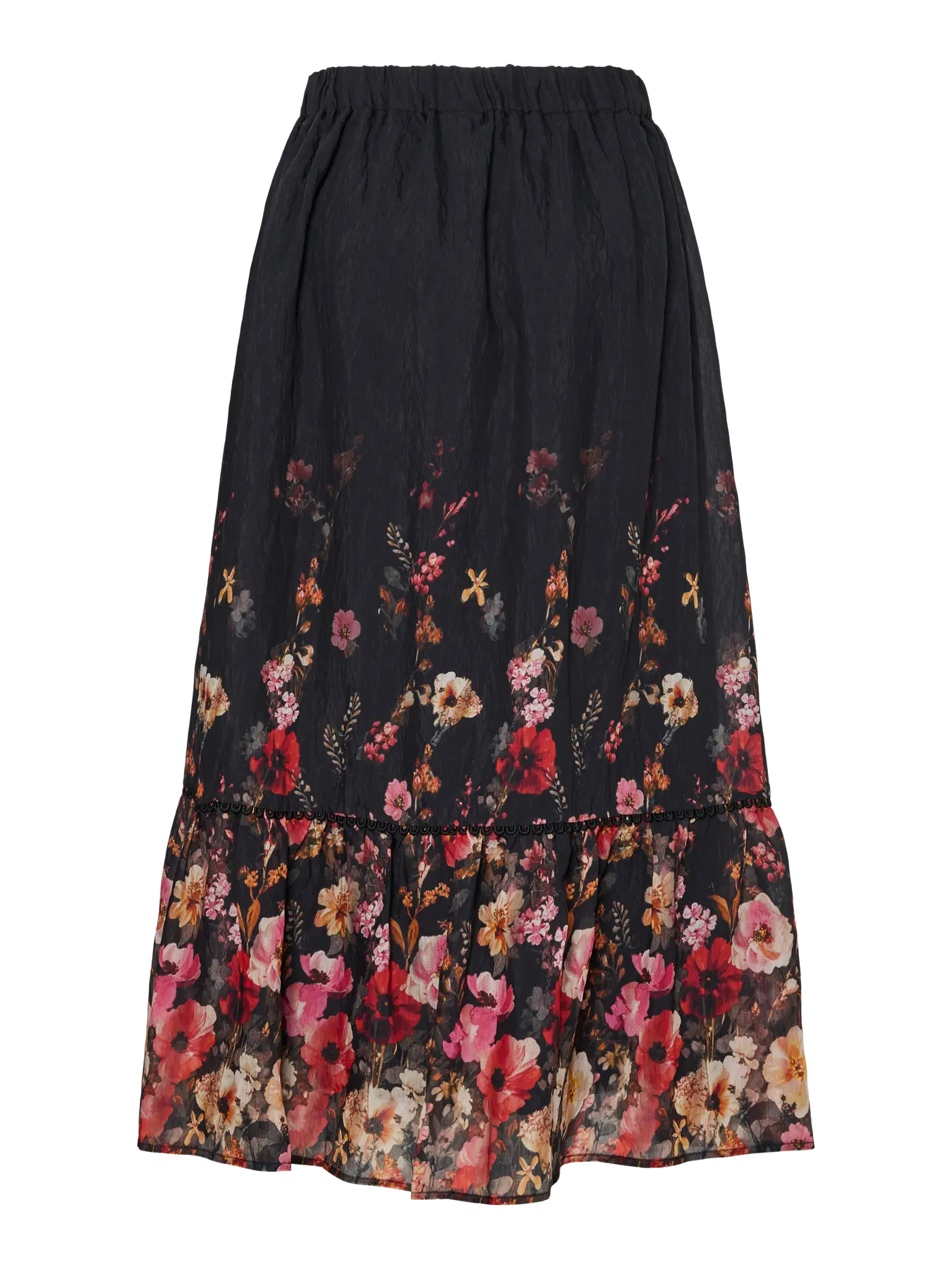 Yasromantica Hw Long Skirt S - Show - Black Romantica Aop