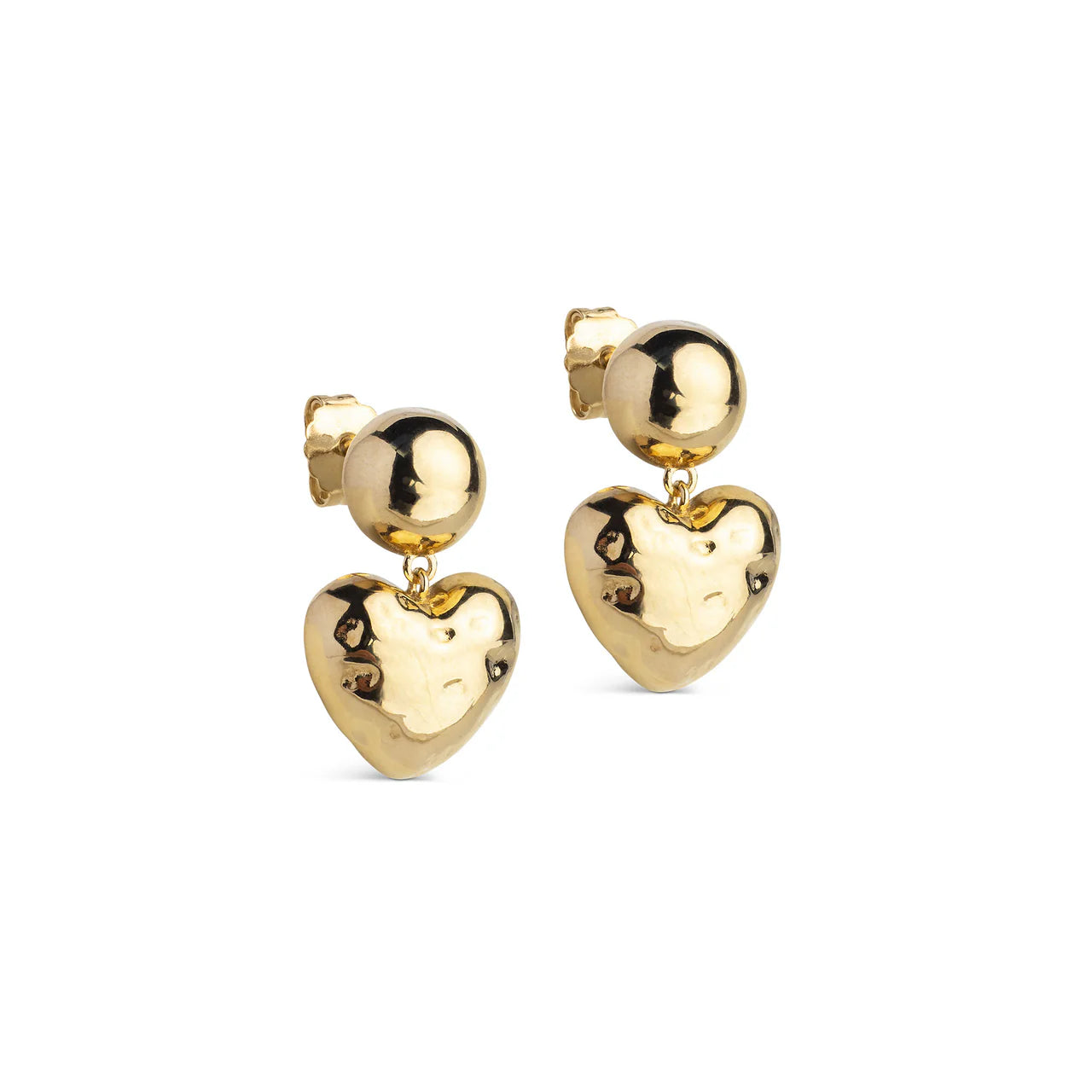 Poma Heart Earrings - Gold
