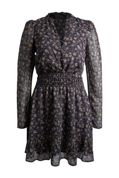 Eira Dress - Navy Dahlia Print