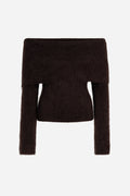 Eliette Off-Shoulder Knit - Dark Brown