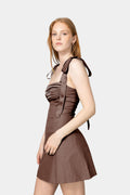 Ella Fitted Mini Dress - Brown