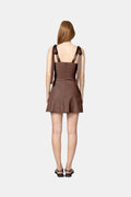 Ella Fitted Mini Dress - Brown
