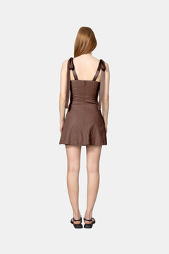 Ella Fitted Mini Dress - Brown