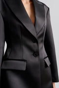 Ella Tailored Peplum Blazer - Black