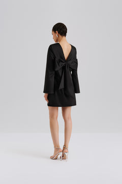 Elna Bow Detailed Mini Dress - Black