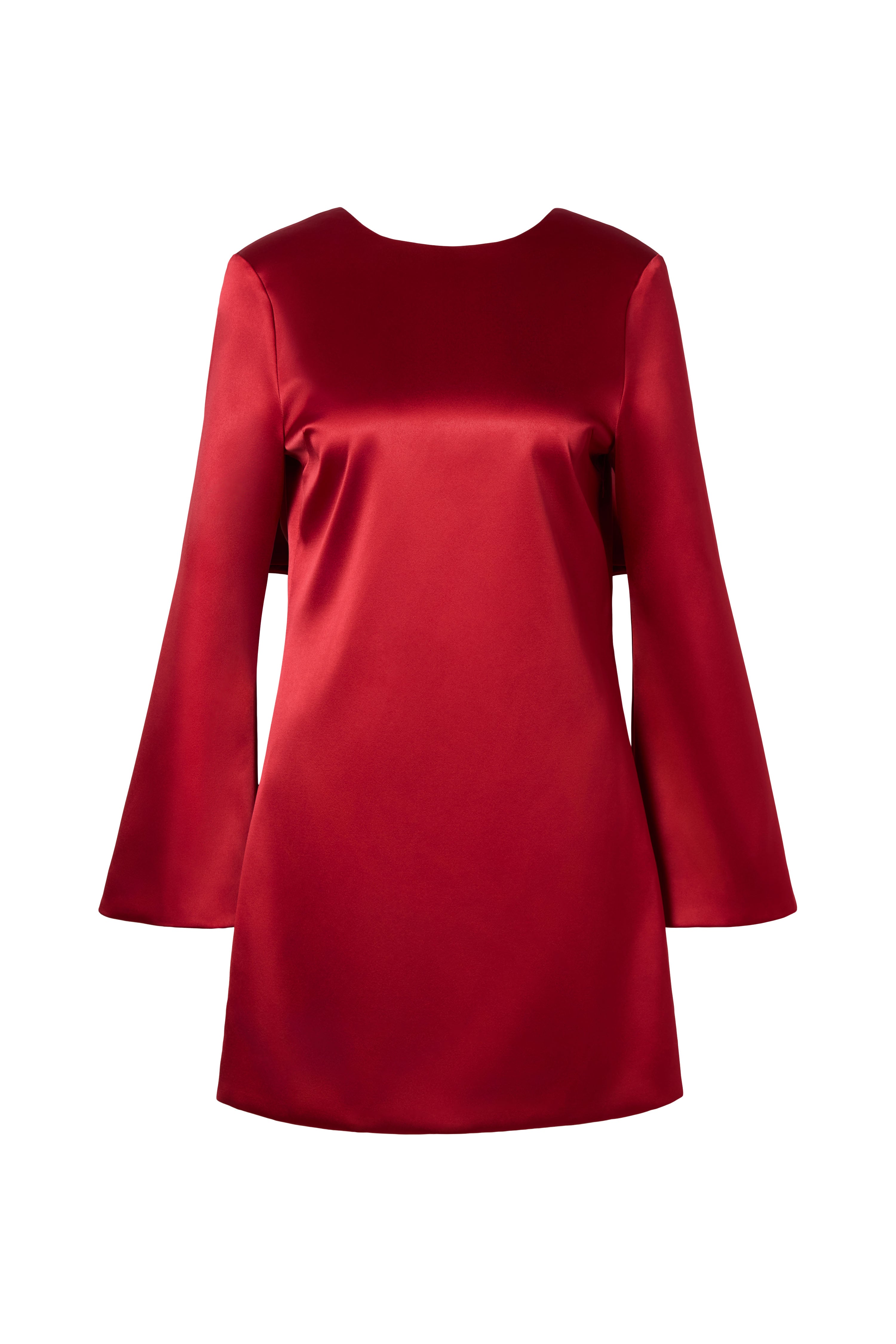 Elna Bow Detailed Mini Dress - Deep Red