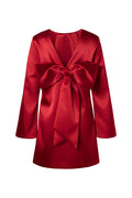 Elna Bow Detailed Mini Dress - Deep Red