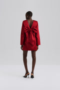 Elna Bow Detailed Mini Dress - Deep Red