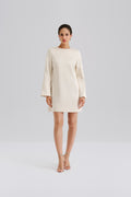 Elna Bow Detailed Mini Dress - Vanilla