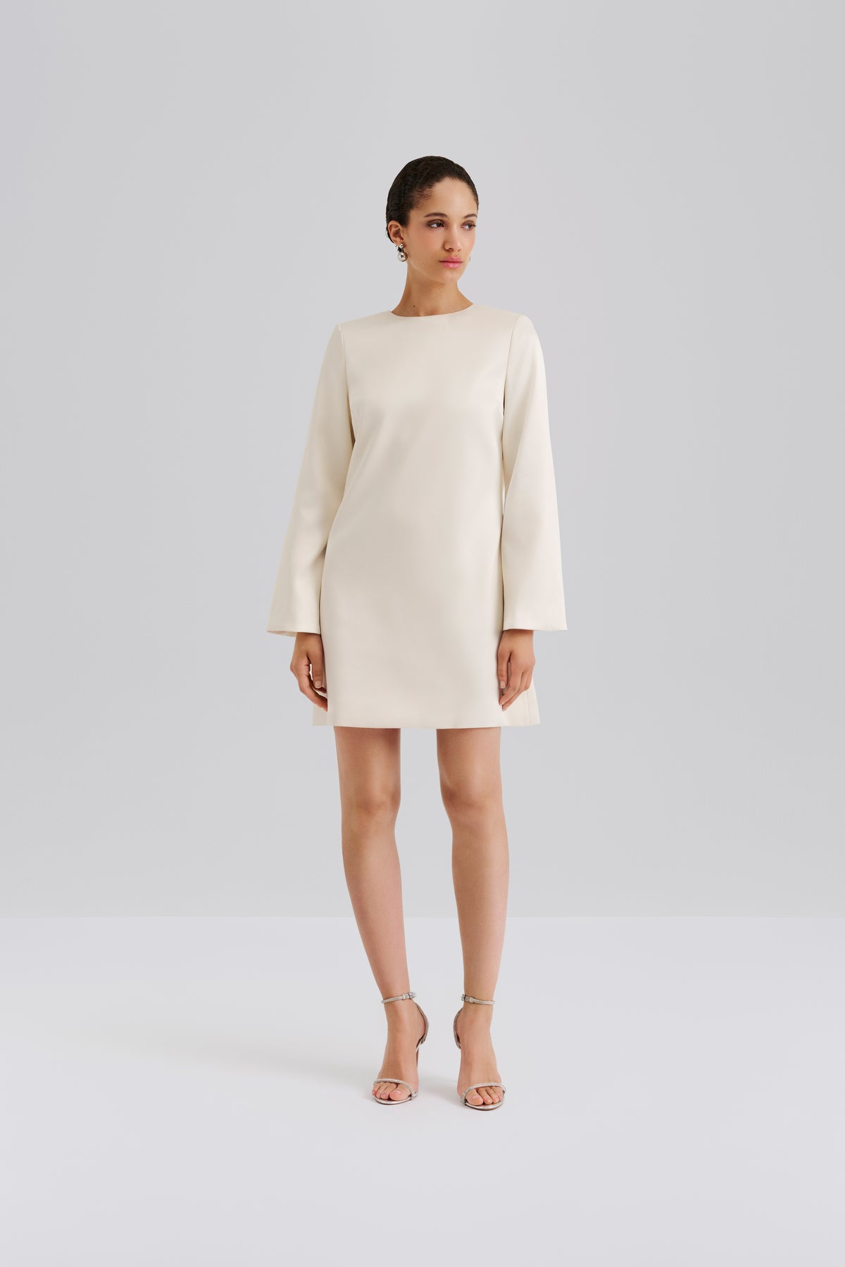 Elna Bow Detailed Mini Dress - Vanilla