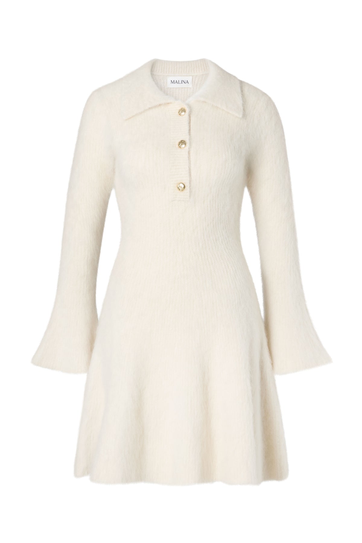 Emelise Aplaca Blend Knitted Mini Dress - Vanilla