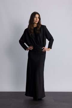 Billie Maxi Satin Dress - Black