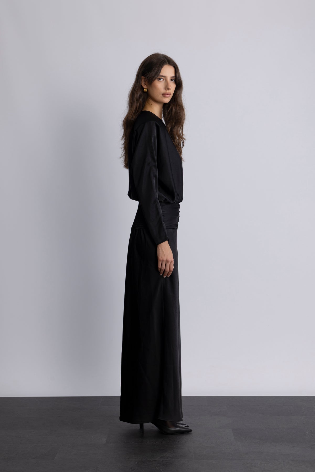 Billie Maxi Satin Dress - Black