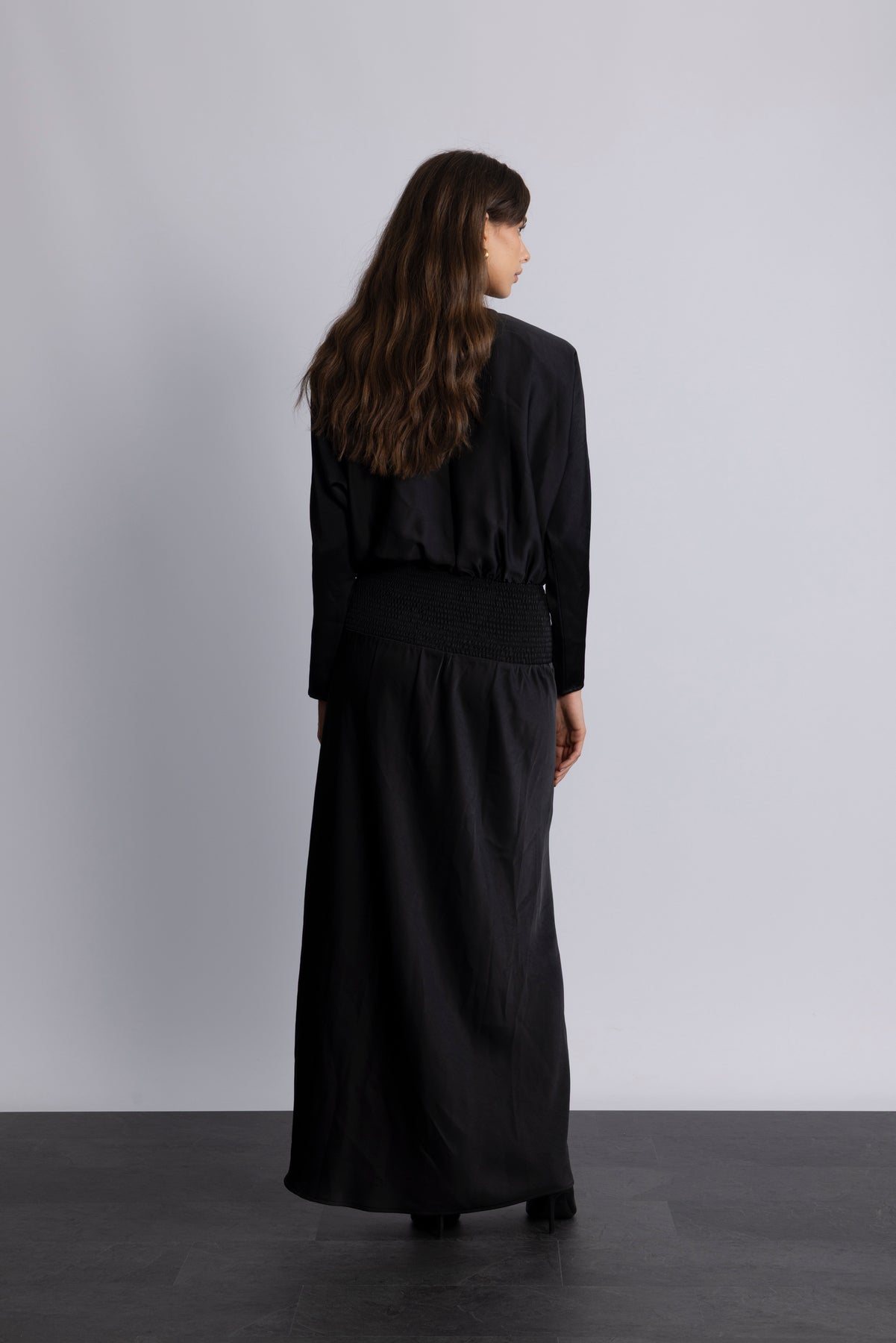 Billie Maxi Satin Dress - Black