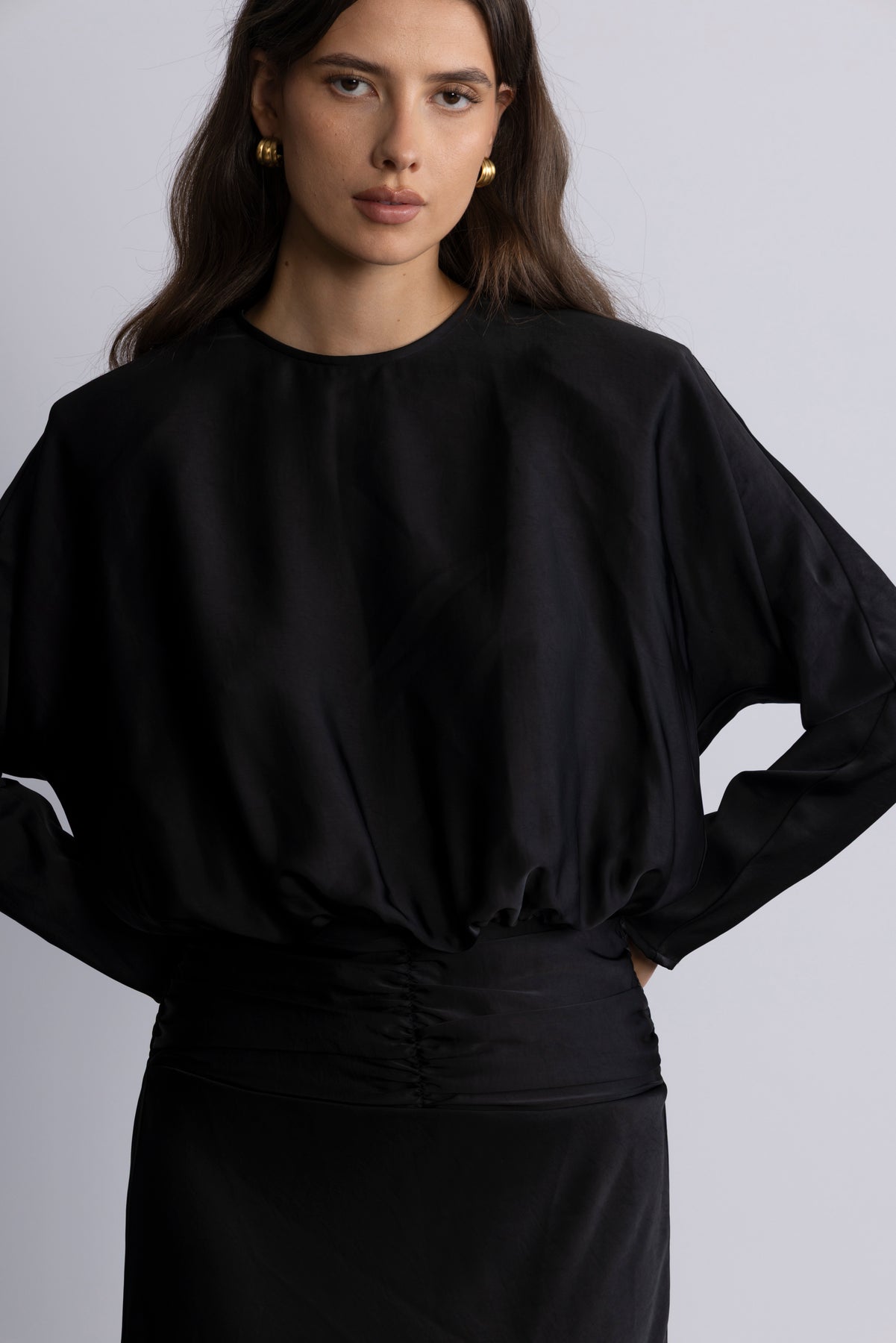 Billie Maxi Satin Dress - Black