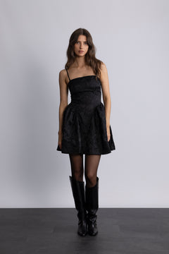 Robbie Bandeau Brocade Dress - Black