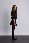 Cordelia Satin Mini Dress - Burgundy