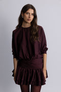 Cordelia Satin Mini Dress - Burgundy