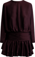 Cordelia Satin Mini Dress - Burgundy