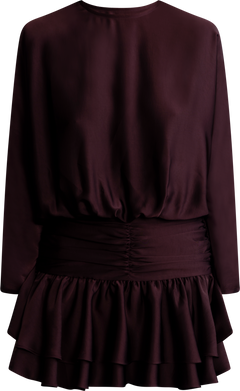 Cordelia Satin Mini Dress - Burgundy