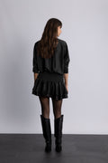 Cordelia Satin Mini Dress - Black