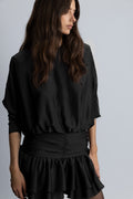 Cordelia Satin Mini Dress - Black