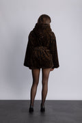 Fran Leo Faux Fur Jacket - Brown Leopard
