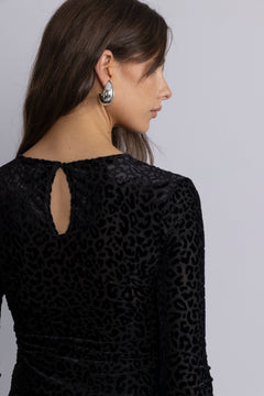 Angel Bodycon Leo Mini Dress - Black