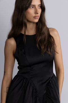 Charli Satin Mini Dress - Black