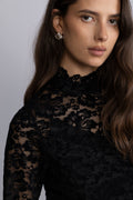 Sabrina Lace Mini Dress - Black