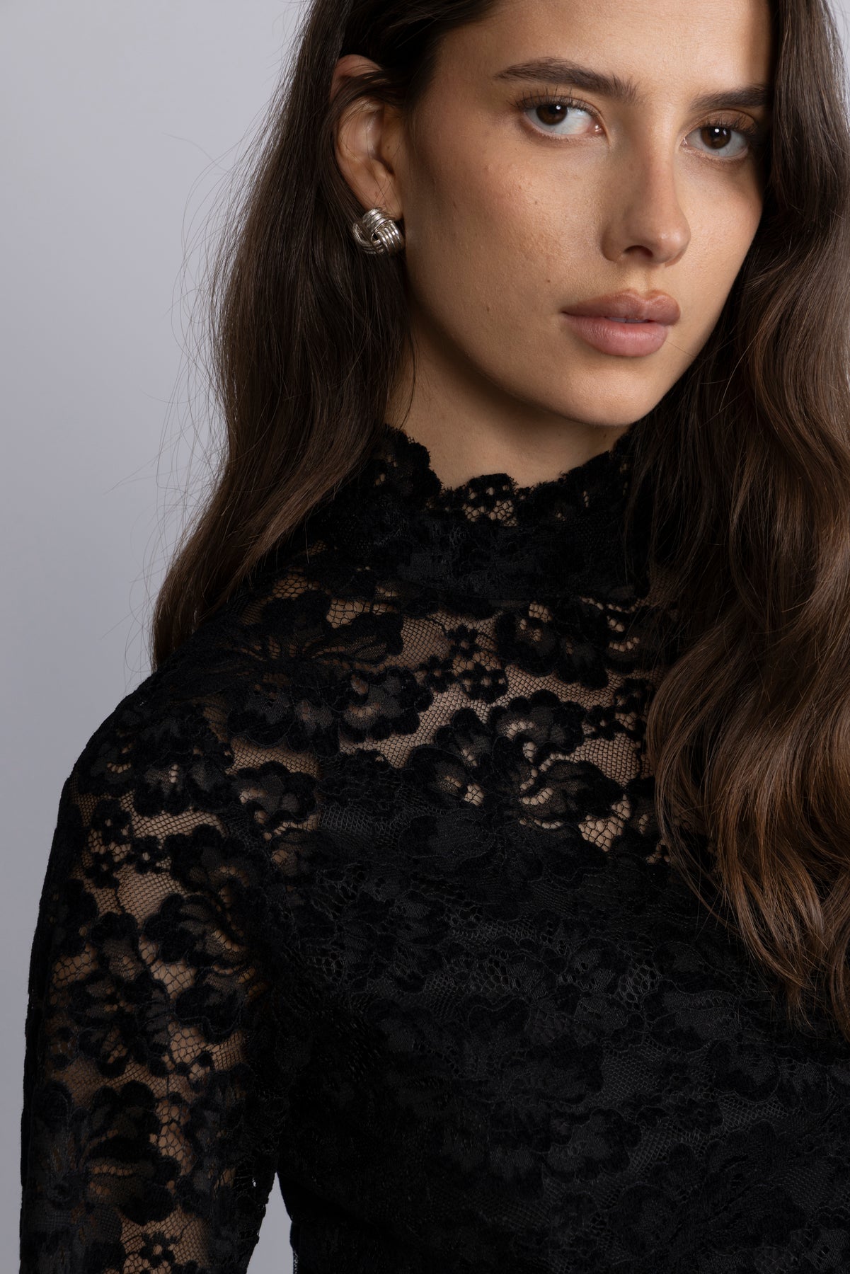 Sabrina Lace Mini Dress - Black