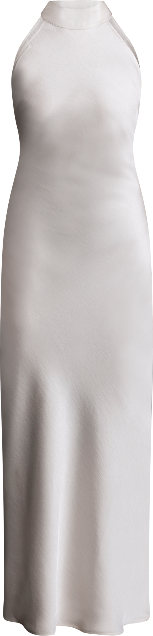 Lola Satin Halter Maxi Dress - Creme