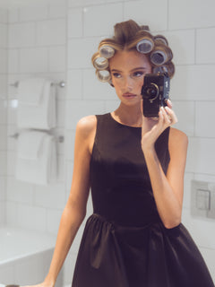 Charli Satin Mini Dress - Black