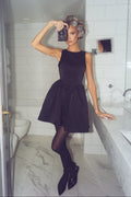 Charli Satin Mini Dress - Black