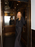 Billie Maxi Satin Dress - Black