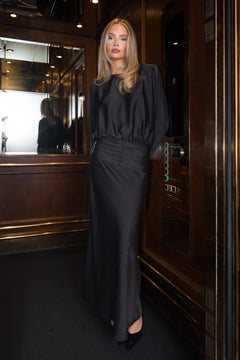 Billie Maxi Satin Dress - Black