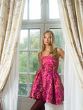 Tove Bandeau Brocade Dress - Pink
