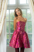 Tove Bandeau Brocade Dress - Pink