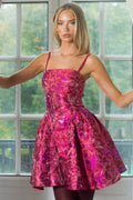 Tove Bandeau Brocade Dress - Pink