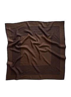 Wool Striped Scarf - Brown