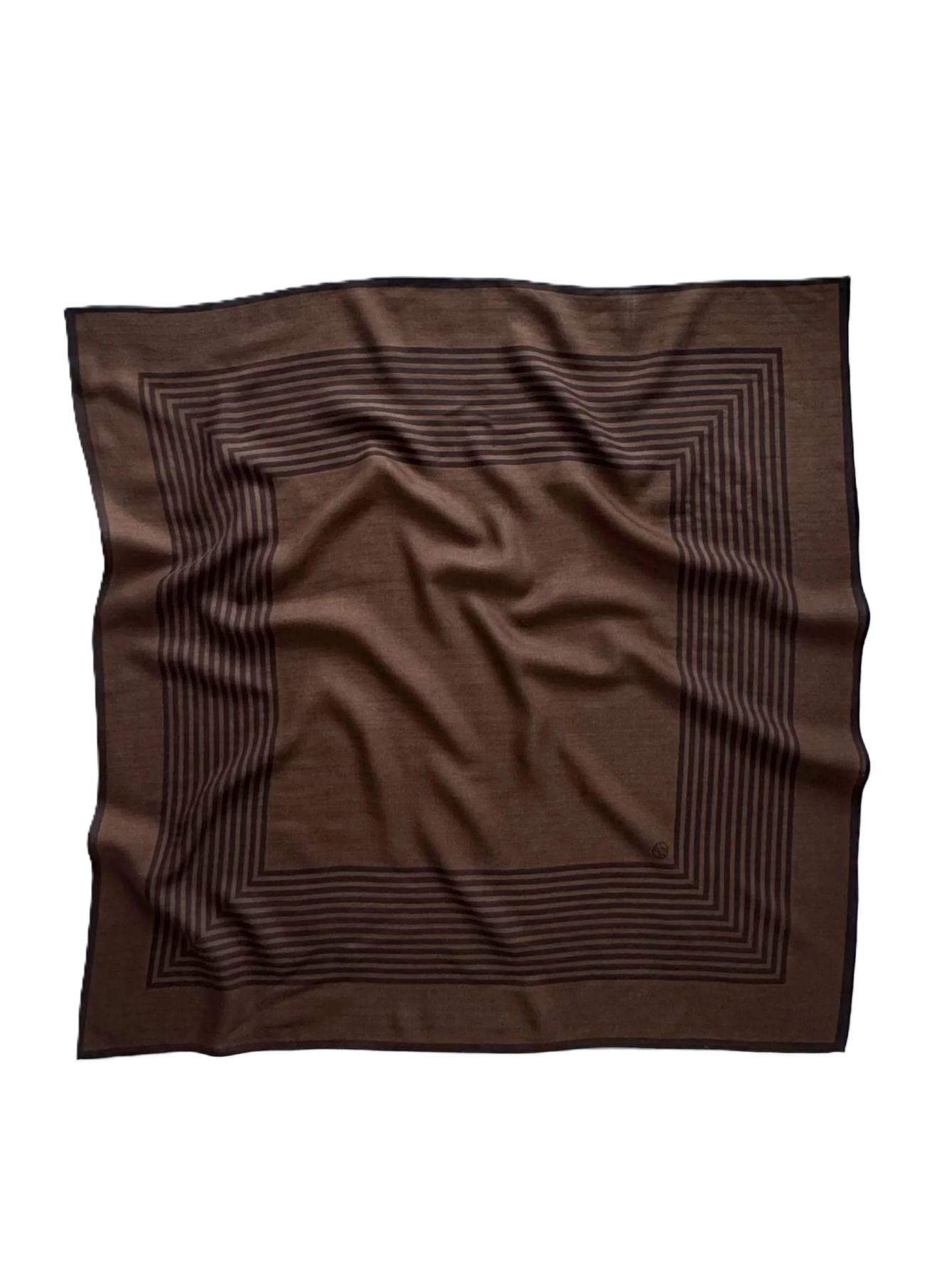 Wool Striped Scarf - Brown