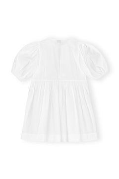 Cotton Poplin Tie String Mini Dress - Bright White