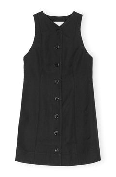 Light Twill Suiting Mini Dress - Black